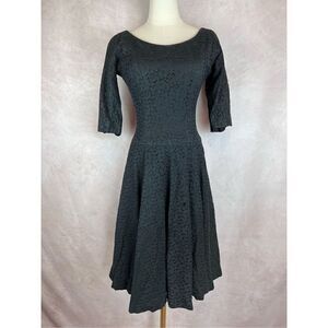 Vintage 1950s Black Lace Dress - Wounded
